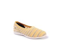 Carlton London Women Beige Comfortable Lightweight Knitted Mesh Slip on Comfortable Casual Flat Ballerina Shoes, Mustard, 4 UK