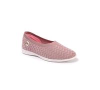 Carlton London Women Pink Comfortable Lightweight Knitted Mesh Slip on Comfortable Casual Flat Ballerina Shoes, Pink, 6 UK