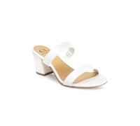 Carlton London women's Slip-On Comfortable Block Heel Sandals, White, 2 UK