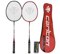 Carlton Nanomax Pro Ti Badminton Set, 2 Player Set with Rackets, Carry Cover & Shuttles