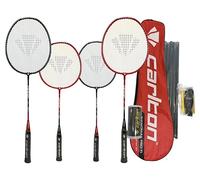 Carlton Nanomax Pro Ti Badminton Set, Family 4 Player Set with 2 Adult Rackets, 2 Junior Rackets, Carry Cover, Shuttles, Net & Posts for instant play.