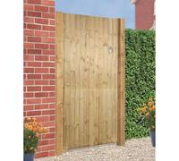Carlton Square Top Single Gate - Pressure Treated - W750 x H1800 mm Burbage Iron Craft Brown One Size