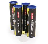 Carlton Synthetic Shuttlecocks C100 Badminton Shuttles - Pack of 24 (4x Tubes)