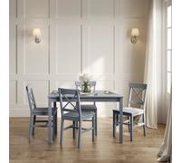carlton wooden dining table with 4 chairs in anthracite