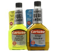 Carlube 2 Pack Petrol Injector Cleaner Stop Smoke 300Ml Set