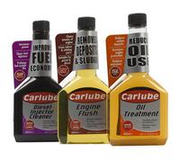 Carlube 3 Pack Engine Flush Oil Treatment Diesel Injector Cleaner 300Ml Set