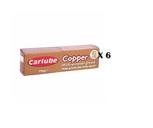 Carlube 6 x XCG070 Multi-Purpose Grease, Copper