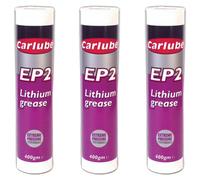 Carlube Ep2 Lithium Grease Lubricant Extreme Performance Cartridge 500G X3