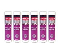 Carlube Ep2 Lithium Grease Lubricant Extreme Performance Cartridge 500G X6