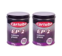 Carlube Ep2 Lithium Lubricant Extreme Pressure Performance Grease 500G X2