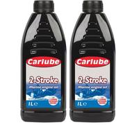 Carlube High Performance 2-Stroke Engine Oil 1 Litre for Marine and Small Engines - Superior Corrosion Protection (Pack of 2)