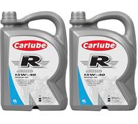 Carlube Triple R 15W-40 ACEA A3/B4, API SN High Mileage Semi Synthetic Engine Oil 4L (Pack of 2)