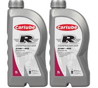 Carlube Triple R 5W40 Fully Synthetic Engine Oil 1 Litre - High Performance Low Ash Formula -ACEA C3 API SP (Pack of 2)