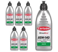 Carlube Xem001 Sae 85W-140 Heavy Duty Gear Axle Oil Transmission System 1L X6
