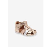 CARLY leather sandals with Velcro fastening for children BISGAARD gold