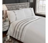 Rapport Home Carly Duvet Set, SuperKing-White, Polyester-Cotton, Super-King