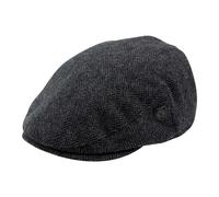 Carlyle Heath & Co. Carlyle Heath Jumbo Herringbone Flat Cap - Large - Grey Herringbone