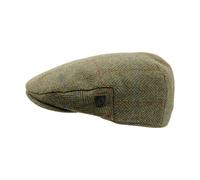 Carlyle Heath & Co. Carlyle Heath Wool Box Check Flat Cap - Small - Kiwi Herringbone
