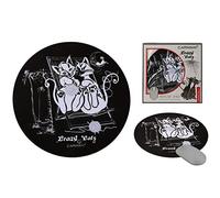 Carmani - ART Mouse Mat, Non-Slip Rubber Base Premium-Textured PU Mousepad Printed with Crazy Cats pattern