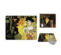 Carmani - ART Mouse Mat, Non-Slip Rubber Base Premium-Textured PU Mousepad Printed with Gustav klimt, Adele Bloch Bauer I.