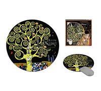 Carmani - ART Mouse Mat, Non-Slip Rubber Base Premium-Textured PU Mousepad Printed with Gustav klimt, The Tree of Life
