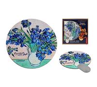 Carmani - ART Mouse Mat, Non-Slip Rubber Base Premium-Textured PU Mousepad Printed with Vincent van Gogh, Irises