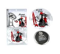 CARMANI - Magnetic Bottle Opener, Hand Held Bottle Opener for Beer, Beverage, Soda Opener Printed with Christmas Collection Crazy Cats Pattern