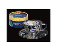 Carmani - Unique Glass Painted Coffee Latte Cappuccino Tea Hot Chocolate Cup with 'Irys' by Vincent Van Gogh