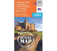 Carmarthen & Kidwelly/Caerfyrddin a Cydweli Map | Weatherproof | Pendine & Laugharne/Pentywyn a Lacharn | Ordnance Survey | OS Explorer Active Map 177 | Wales | Walks | Hiking | Maps | Adventure