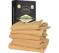 Carmax Essentials - Natural Chamois Leather - Fanatics Five Pack - For Car Detailing, Glass, Mirrors And Windows Around The Home