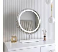 Carme Home Ava Silver Marble Touch Sensor Led Light Mirror Silver One Size