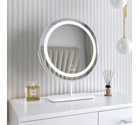 Carme Home Ava White Marble Touch Sensor Led Light Mirror White One Size