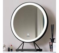 CARME Home Belle Medium Black Frame Touch Sensor Led Makeup Mirror With Lights