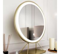 CARME Home Belle Medium Gold Frame Touch Sensor Led Makeup Mirror With Lights