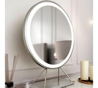 CARME Home Belle Medium Silver Frame Touch Sensor Led Makeup Mirror With Lights