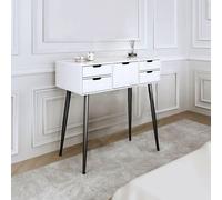 CARME HOME Gabriella Dressing Table-White/Black in White CARME HOME White
