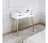 CARME Home Gabriella Dressing Table-White/gold