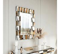 CARME Home Knightsbridge - Luxury Large Rectangular Wall Mirror Bevelled Decorative 3D Mirrored Glass Effect Design For Bedroom Living Room H