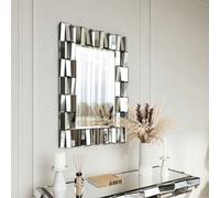 CARME Home Knightsbridge - Luxury Large Rectangular Wall Mirror Bevelled Decorative 3D Mirrored Glass Effect Design For Bedroom Living Room H