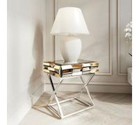 CARME Home Knightsbridge Mirrored Side Table Rose Gold