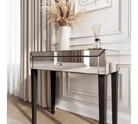 CARME HOME Laguna - Silver Mirrored Dressing Table With Drawer CARME HOME Silver