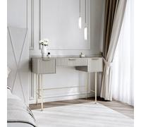 CARME Home Lara Mocha Dressing Table - Ridged Front And Side Finished