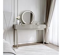 CARME Home Layla Mocha Dressing Table With Elsie Led Mirror