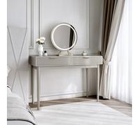 CARME Home Layla Mocha Dressing Table With Lillia Led Mirror