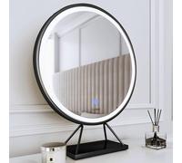 Carme Home Lucia Large Black Frame Touch Sensor Led Makeup Mirror With Lights Black One Size