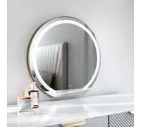 CARME Home Maisie Gold Frameless Touch Sensor Led Mirror With Lights - Wall Mount