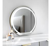 Carme Home Maisie Gold Frameless Touch Sensor Led Mirror With Lights - Wall Mount Gold One Size