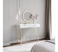 CARME Home Maya White Dressing Table With Lillia Led Mirror