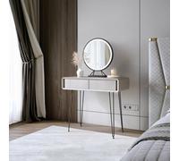 CARME Home Piper Mocha Dressing Table With Belle Led Mirror