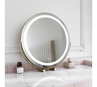 Carme Home Riley Gold Touch Sensor Led Light Mirror Gold One Size